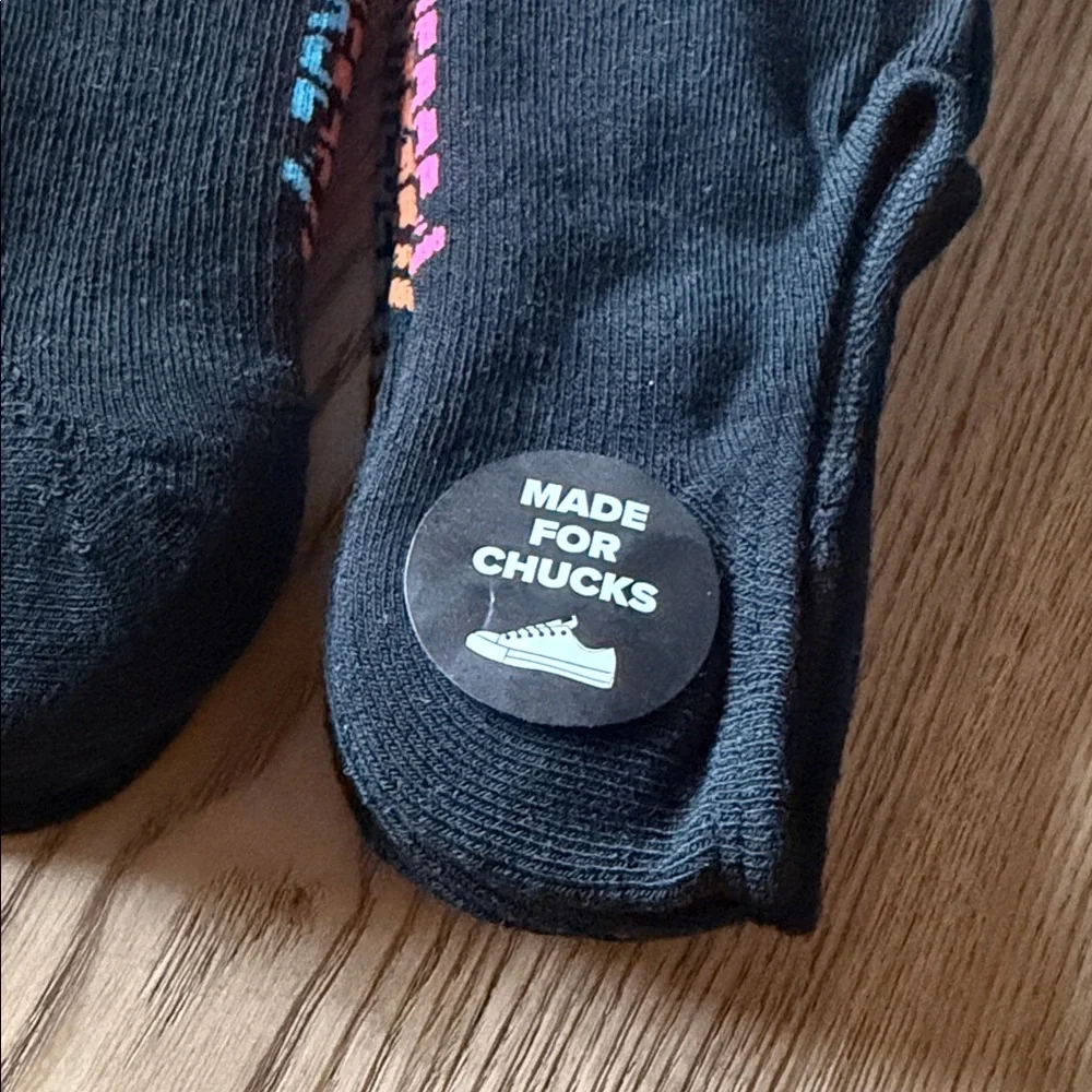 Converse Black Socks half cushion ultra low 6 pairs sizes 4 to 10 - Picture 2 of 2